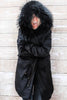 Black Parka with Black Faux Lining and Hood (Long)