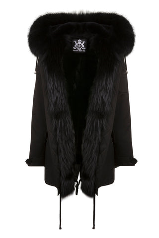 Black Parka with Black Fur (Long)