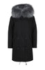 Black Parka with Silver Fur (Long)