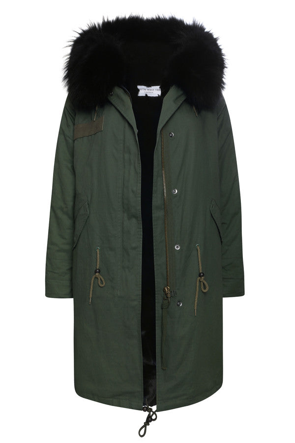 Khaki Parka with Black Faux Lining and Hood (Long) – South West Ten