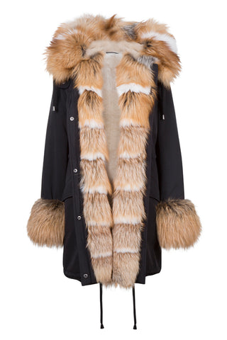 Camo Parka with Champagne Fur  (Long)